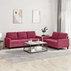 Image de vidaXL Ensemble de canapés 2 pcs avec coussins Rouge bordeaux Velours