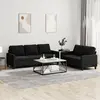 Image de vidaXL Ensemble de canapés 2 pcs avec coussins Noir Velours