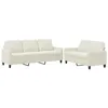 Image de vidaXL Ensemble de Canapés avec Coussins 2 pcs, Canapés avec Accoudoirs, Ensemble de Meubles, Mobilier de Salon, Moderne, Crème Velours