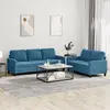 Image de vidaXL Ensemble de canapés 2 pcs avec coussins Bleu Velours
