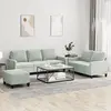 Image de vidaXL Ensemble de canapés 3 pcs avec coussins Gris clair Velours