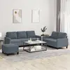 Image de vidaXL Ensemble de canapés 3 pcs avec coussins Gris foncé Velours
