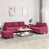 Image de vidaXL Ensemble de canapés 3 pcs avec coussins Rouge bordeaux Velours