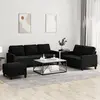 Image de vidaXL Ensemble de canapés 3 pcs avec coussins Noir Velours