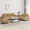 Image de vidaXL Ensemble de canapés 3 pcs avec coussins Marron Velours