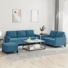 Image de vidaXL Ensemble de canapés 3 pcs avec coussins Bleu Velours