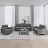 Image de vidaXL Ensemble de canapés 3 pcs avec coussins Gris foncé Tissu