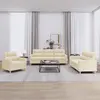 Image de vidaXL Ensemble de canapés 3 pcs avec coussins Crème Tissu