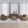 Image de vidaXL Ensemble de canapés 3 pcs avec coussins Marron Tissu
