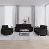 Image de vidaXL Ensemble de canapés 3 pcs avec coussins Noir Tissu