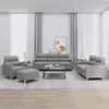 Image de vidaXL Ensemble de canapés 4 pcs avec coussins Gris clair Tissu