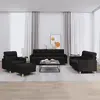 Image de vidaXL Ensemble de canapés 4 pcs avec coussins Noir Tissu