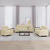 Image de vidaXL Ensemble de canapés 3 pcs avec coussins crème tissu