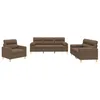 Image de vidaXL Ensemble de canapés 3 pcs avec coussins marron tissu