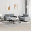 Image de vidaXL Ensemble de canapés 2 pcs avec coussins Gris clair Tissu