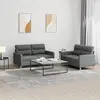 Image de vidaXL Ensemble de canapés 2 pcs avec coussins Gris foncé Tissu