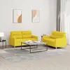 Image de vidaXL Ensemble de canapés 2 pcs avec coussins Jaune clair Tissu