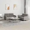 Image de vidaXL Ensemble de canapés 2 pcs avec coussins Taupe Tissu