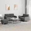 Image de vidaXL Ensemble de canapés 3 pcs avec coussins Gris foncé Tissu