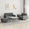 Image de vidaXL Ensemble de canapés 3 pcs coussins gris foncé tissu
