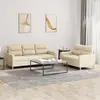 Image de vidaXL Ensemble de canapés 2 pcs avec coussins Crème Tissu