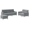 Image de vidaXL Ensemble de canapés 3 pcs avec coussins Gris clair Tissu