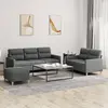 Image de vidaXL Ensemble de canapés 3 pcs avec coussins Gris foncé Tissu