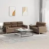 Image de vidaXL Ensemble de canapés 2 pcs avec coussins marron tissu