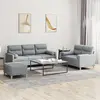 Image de vidaXL Ensemble de canapés 3 pcs coussins gris clair tissu