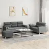 Image de vidaXL Ensemble de canapés 3 pcs coussins gris foncé tissu