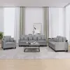 Image de vidaXL Ensemble de canapés 3 pcs coussins gris clair tissu