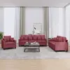 Image de vidaXL Ensemble de canapés 3 pcs avec coussins rouge bordeaux tissu