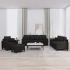 Image de vidaXL Ensemble de canapés 4 pcs avec coussins noir tissu