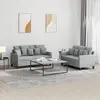 Image de vidaXL Ensemble de canapés 2 pcs avec coussins Gris clair Tissu