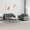 Image de vidaXL Ensemble de canapés 2 pcs avec coussins Gris foncé Tissu