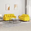 Image de vidaXL Ensemble de canapés 2 pcs avec coussins Jaune clair Tissu