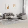 Image de vidaXL Ensemble de canapés 2 pcs avec coussins Taupe Tissu