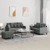 Image de vidaXL Ensemble de canapés 3 pcs avec coussins Gris foncé Tissu