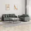Image de vidaXL Ensemble de canapés 2 pcs avec coussins Gris foncé Tissu