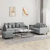 Image de vidaXL Ensemble de canapés 3 pcs avec coussins Gris clair Tissu