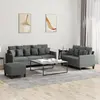 Image de vidaXL Ensemble de canapés 3 pcs avec coussins Gris foncé Tissu