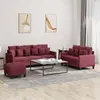 Image de vidaXL Ensemble de canapés 3 pcs avec coussins Rouge bordeaux Tissu