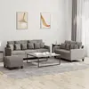 Image de vidaXL Ensemble de canapés 3 pcs avec coussins Taupe Tissu