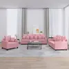Image de vidaXL Ensemble de canapés 3 pcs avec coussins Rose Velours