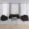Image de vidaXL Ensemble de canapés 3 pcs avec coussins Noir Velours