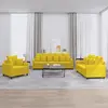 Image de vidaXL Ensemble de canapés 3 pcs avec coussins Jaune Velours