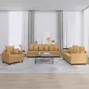 Image de vidaXL Ensemble de canapés 3 pcs avec coussins Marron Velours