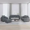 Image de vidaXL Ensemble de canapés 4 pcs avec coussins Gris foncé Velours