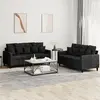 Image de vidaXL Ensemble de canapés 2 pcs avec coussins Noir Velours
