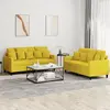 Image de vidaXL Ensemble de canapés 2 pcs avec coussins Jaune Velours